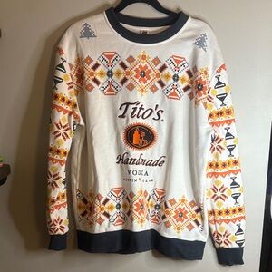 Men's Tito’s ugly sweatshirt - White and Orange